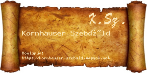 Kornhauser Szebáld névjegykártya